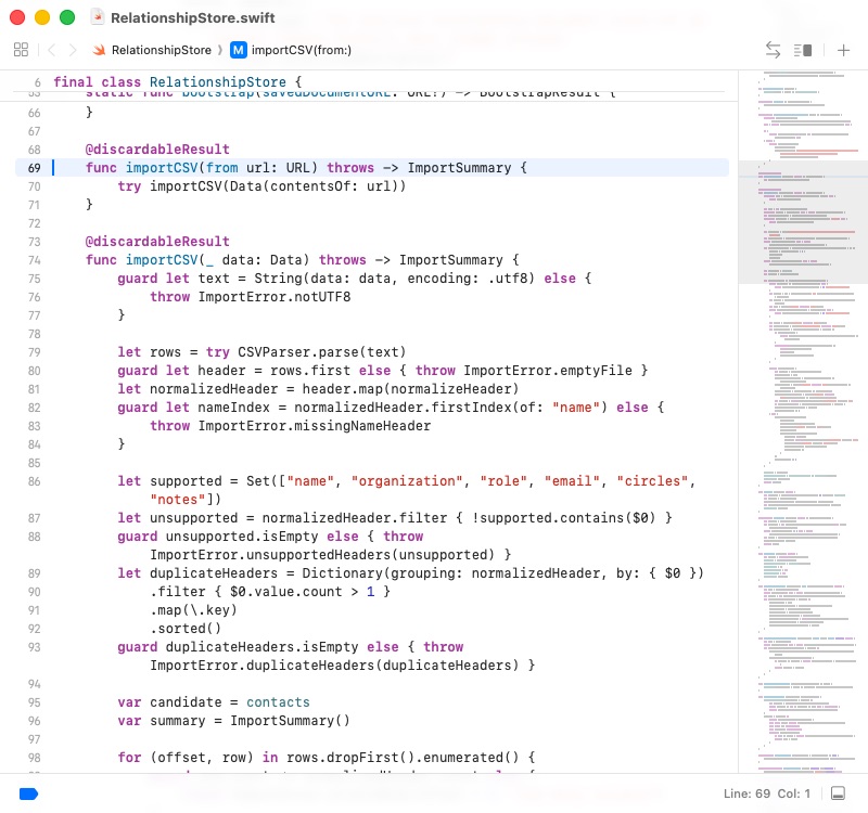 Xcode 中的 CSV 导入、表头校验与安全去重实现