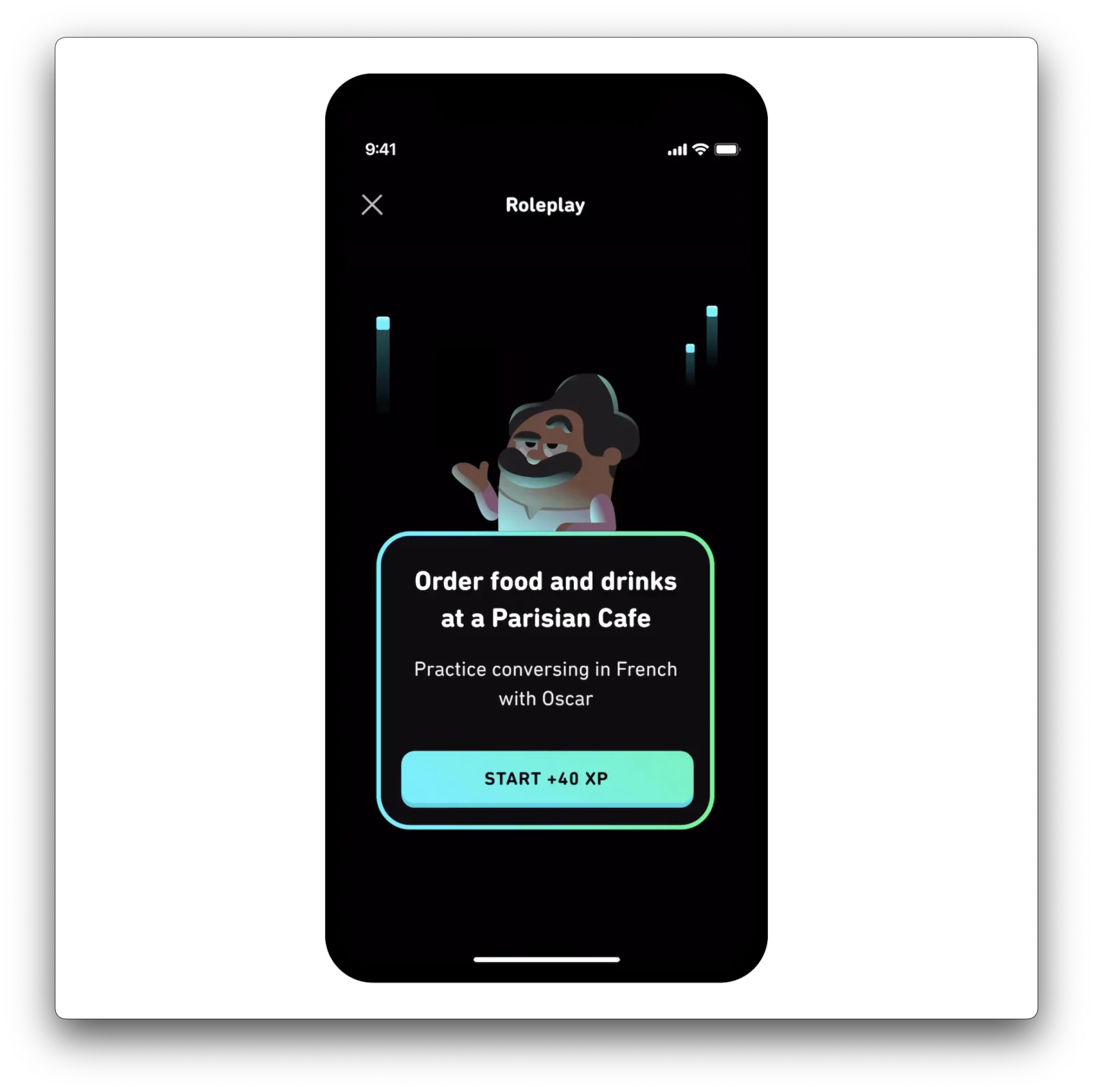 Duolingo Max 的巴黎咖啡馆角色扮演练习
