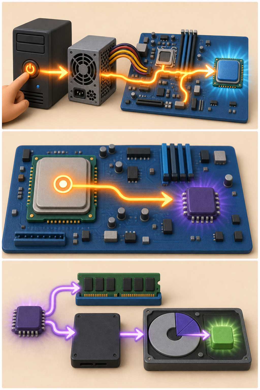 从按下电源到 CPU 开始工作的过程